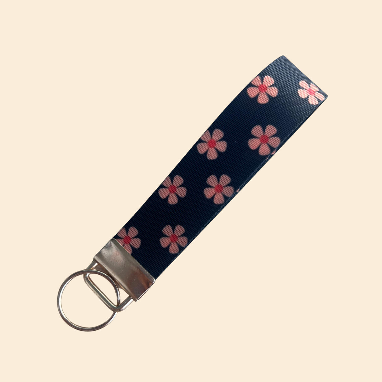 Retro & Flower Wristlet Keychain