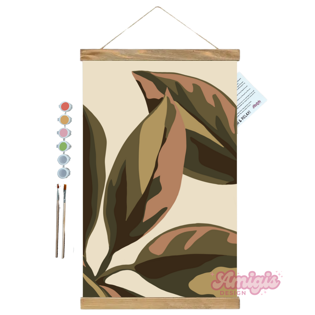 Elegant Leaves Paint by Number Kit