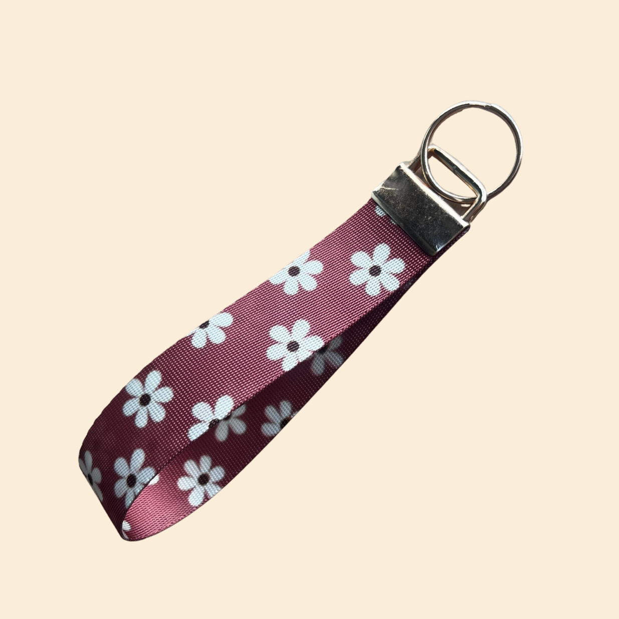Retro & Flower Wristlet Keychain
