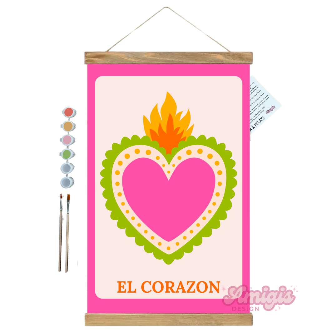 El Corazon Loteria Inspired Paint by Number Kit