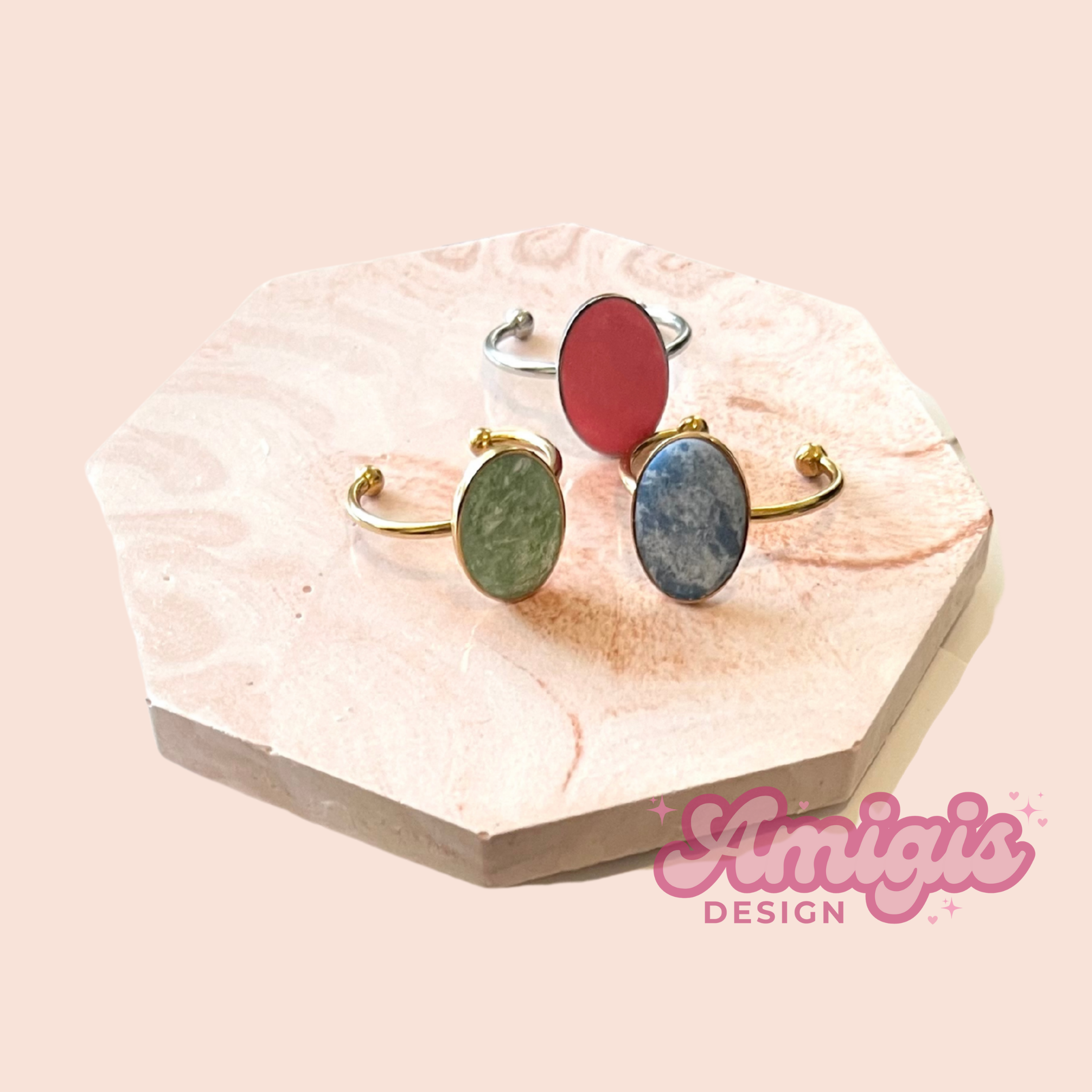 Birth Month Marble Ring- Already Made