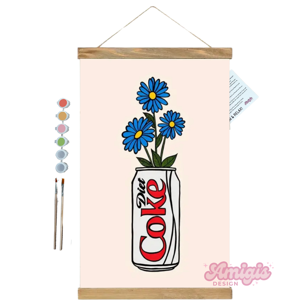 Diet Coke Floral Paint by Number Kit
