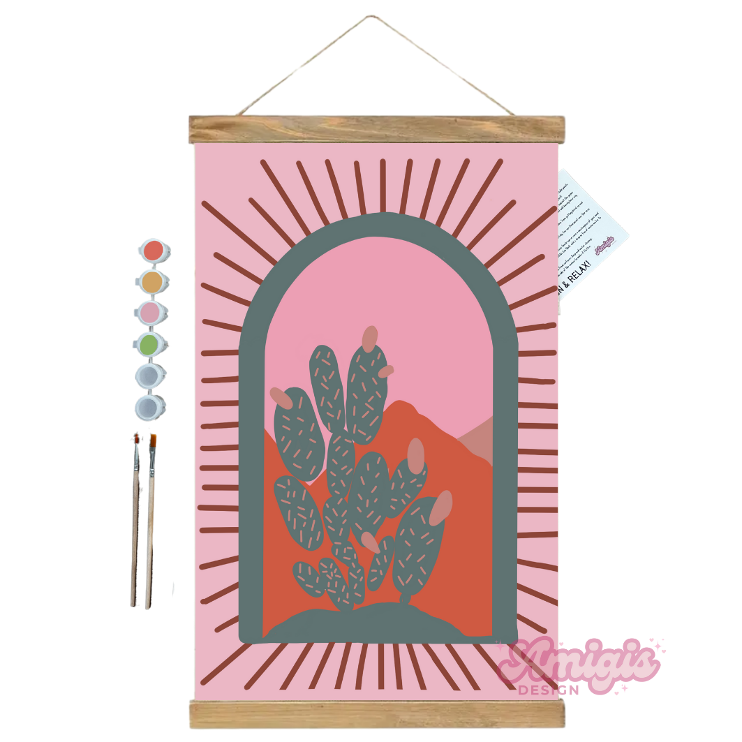 Retro Desert Cactus Paint by Number Kit