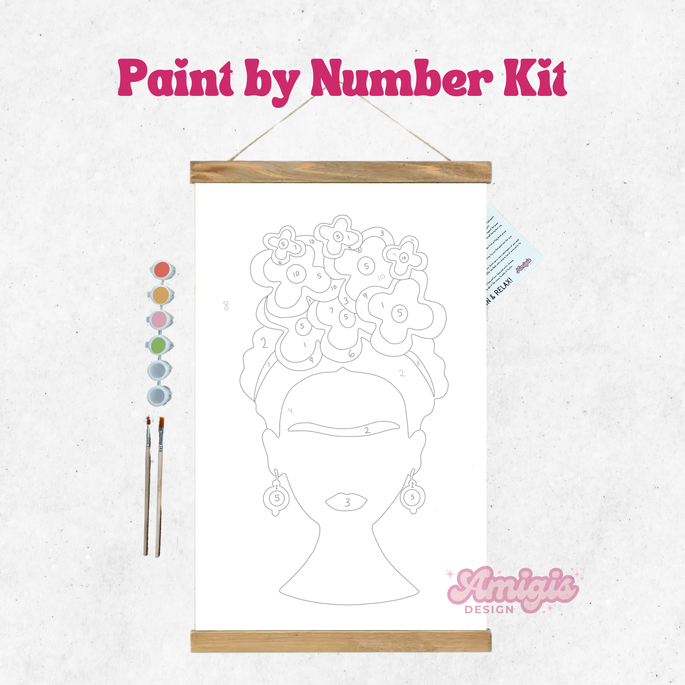 Paint by Number Kit with a design on a white background