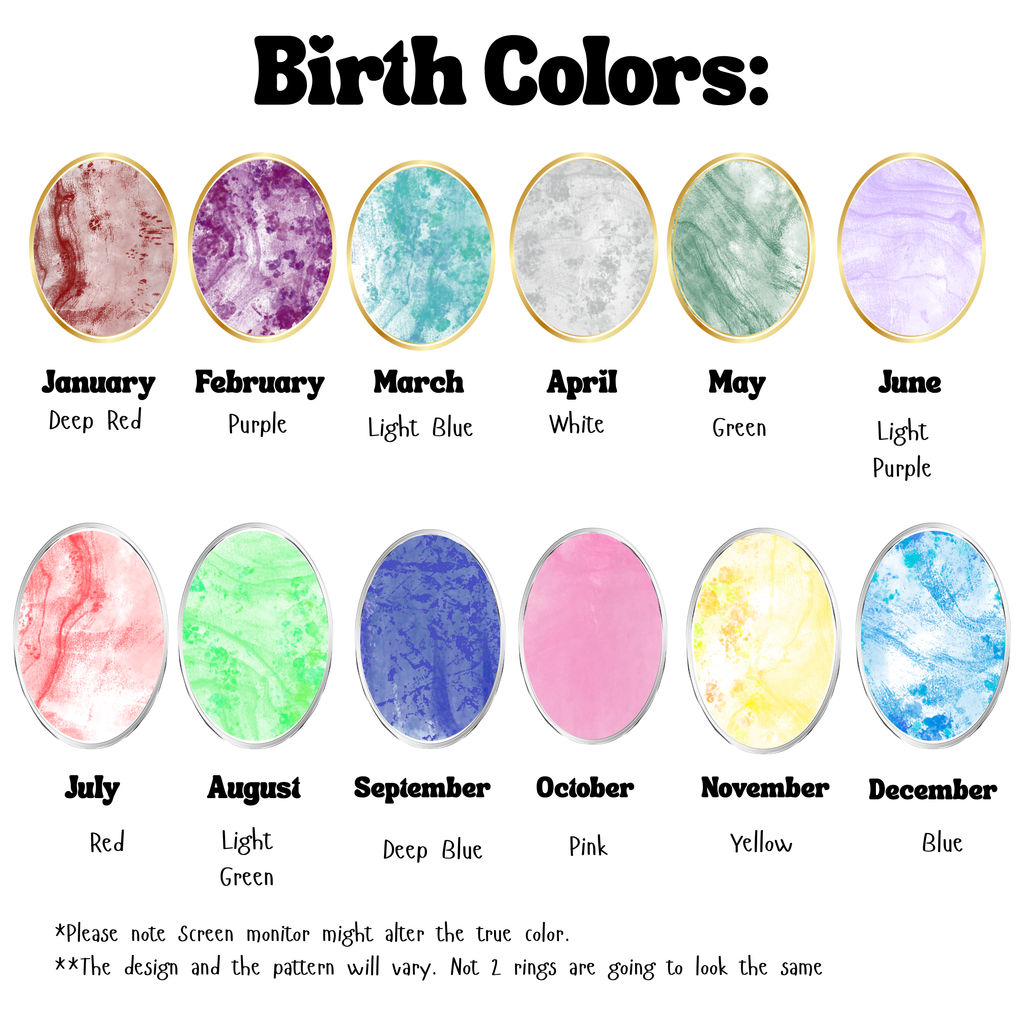 Birth Month Marble Ring- Already Made