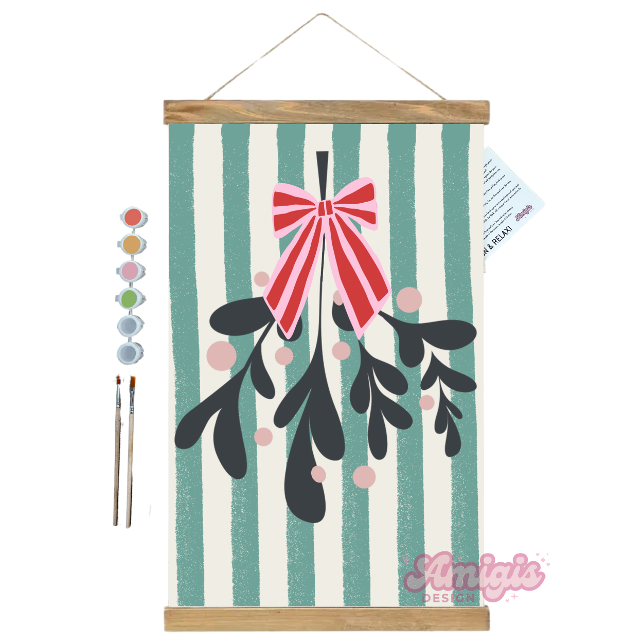 Kiss Me Under the Mistletoe Paint by Number Kit 8x12