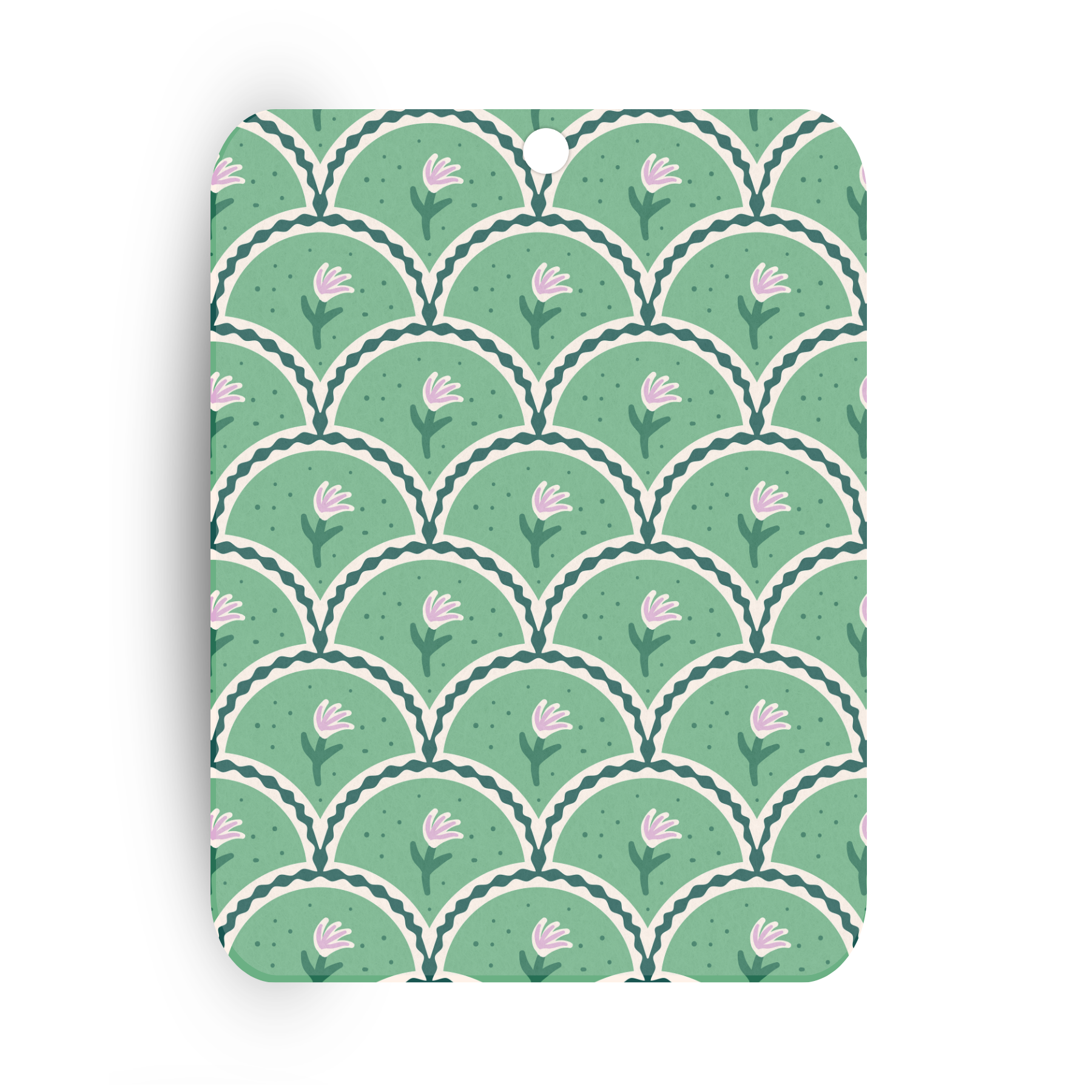Green Vintage Floral Checkered Car Freshie