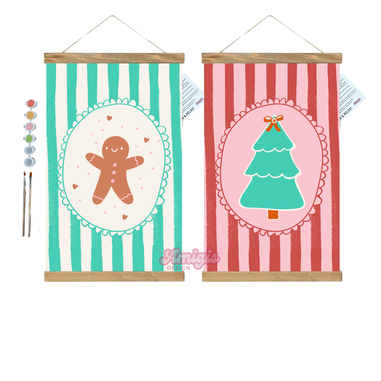 Stripped X-Mas Paint by Number Kit 8x12