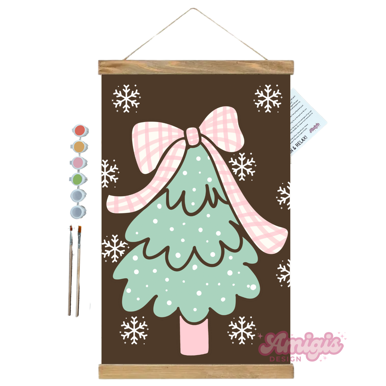 Girly Christmas Tree Paint by Number Kit 8x12