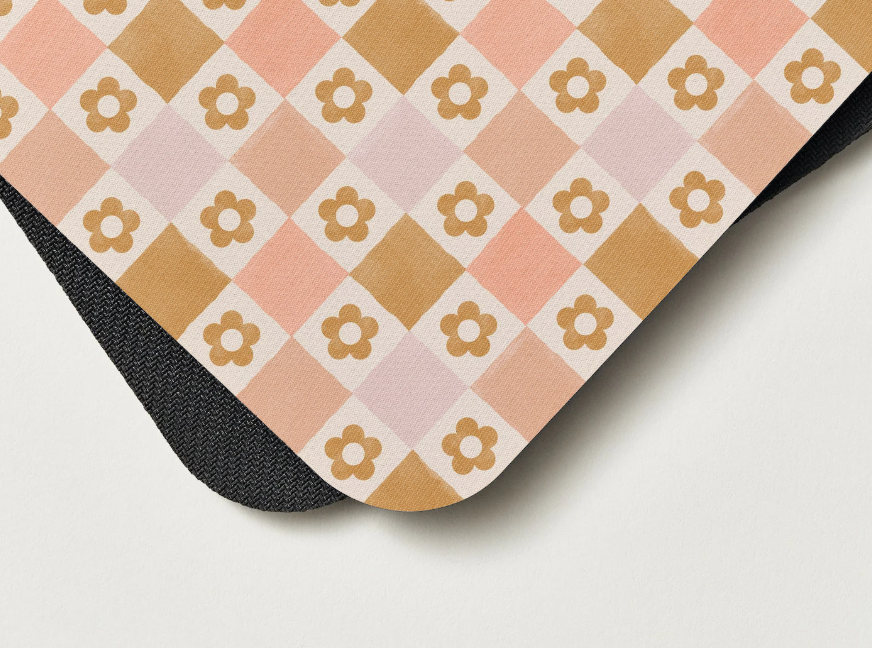 Checkered Floral Mousepad