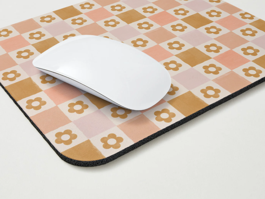 Checkered Floral Mousepad