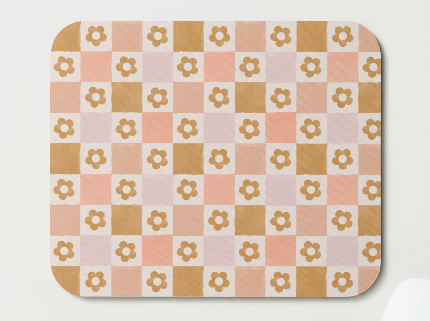 Checkered Floral Mousepad